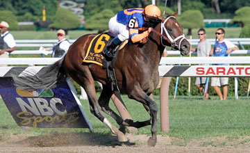 Stay Thirsty (Bernardini) and jockey Javier Castellano win the Gr. II Jim Dandy at Saratoga 7/30/11 Stay Thirsty (Bernardini) and jockey Javier Castellano win the Gr. II Jim Dandy at Saratoga 7/30/11