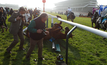 Photographer hurt during Champion Chase