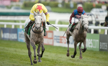 Al Ferof (left) lands the Paddy Power Gold Cup from Walkon