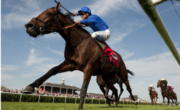 Encke (Mickael Barzalona) wins The St Leger Doncaster 15.9.12 Pic: Edward Whitaker