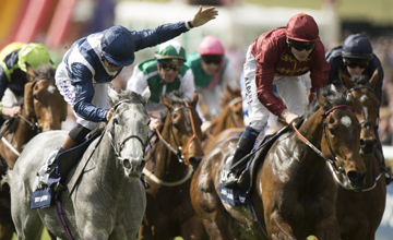 Sky Lantern (Richard Hughes) celebrates winning the 1000 Guineas