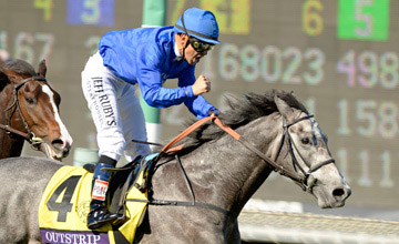 Outstrip wins the Breeders' Cup Juvenile Turf - NOT FOR RP USE Outstrip wins the Breeders' Cup Juvenile Turf - NOT FOR RP USE
